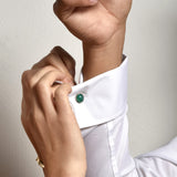 Cufflinks  Jade - 18k white gold