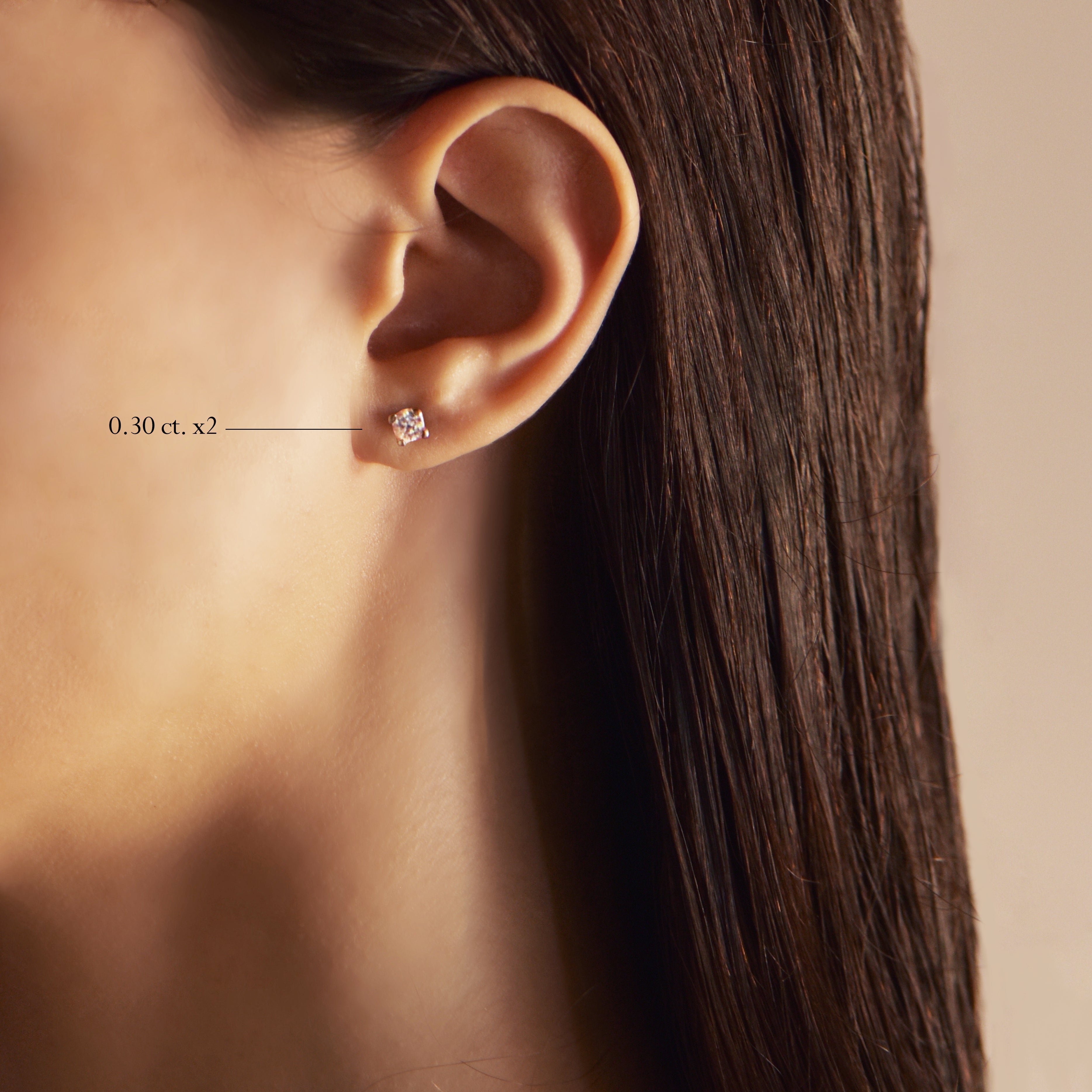 Boucles d'oreilles Clous 0.05-0.30 cts - or rouge 18k - AGUADEORO
