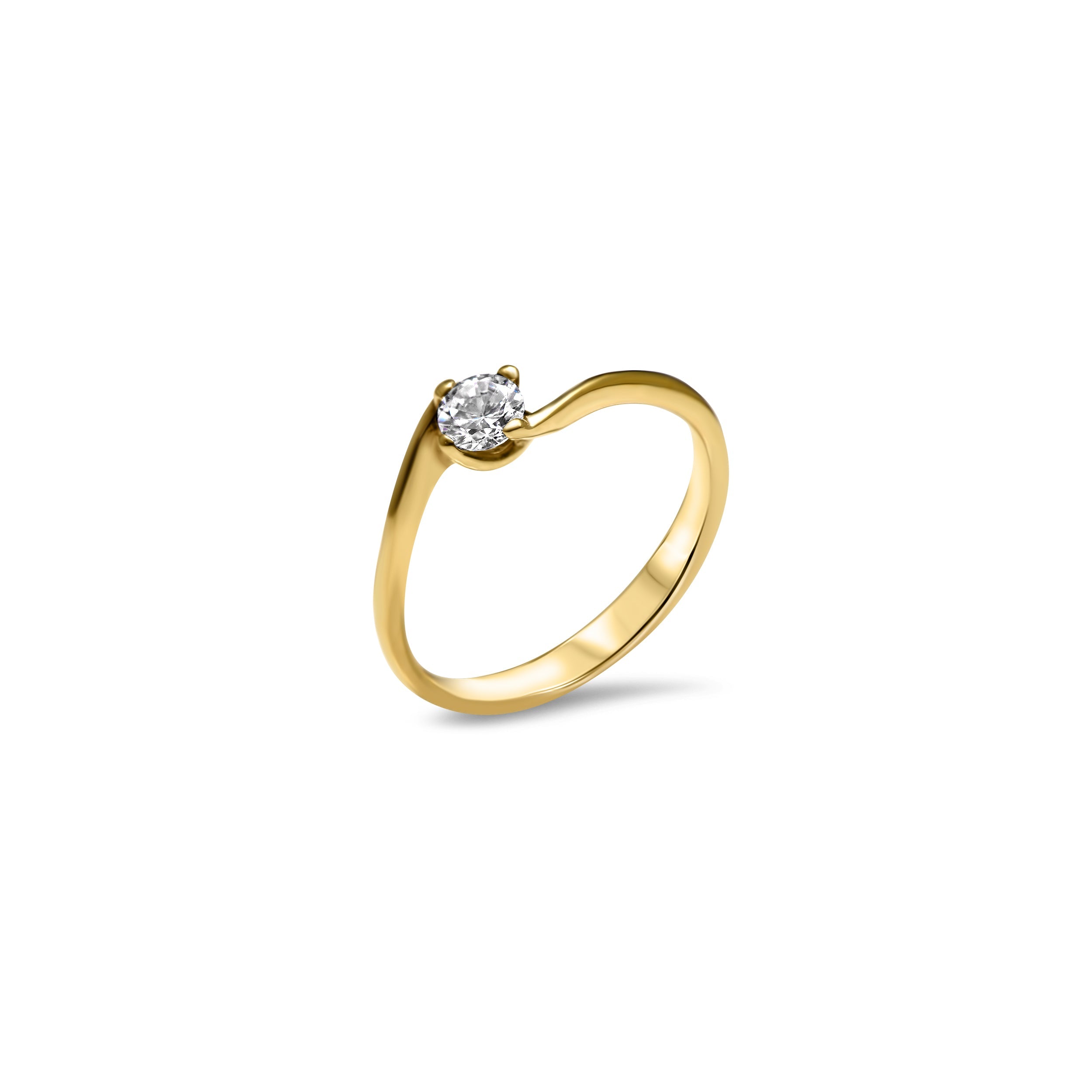 Twist and Shout 0.20 carats - Gelbgold 18k – Verlobungsring Gold 18k – Getragen Ansicht