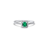 The Little Green Square 0.50 carats - or blanc 18k