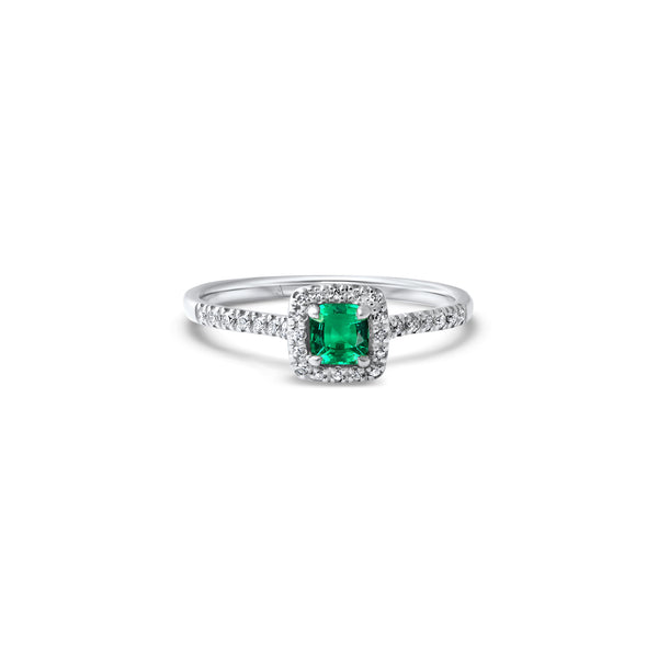 The Little Green Square 0.50 carats - White Gold 18k