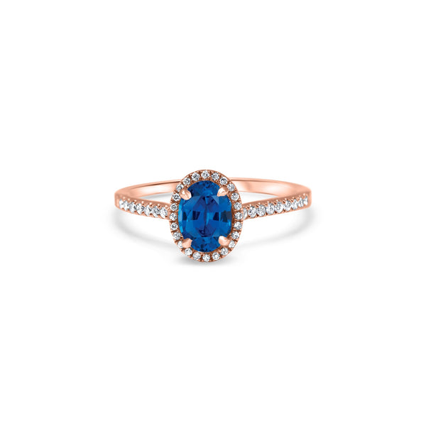 The Blue Temple of Saturn 0.75 carats - Red Gold 18k
