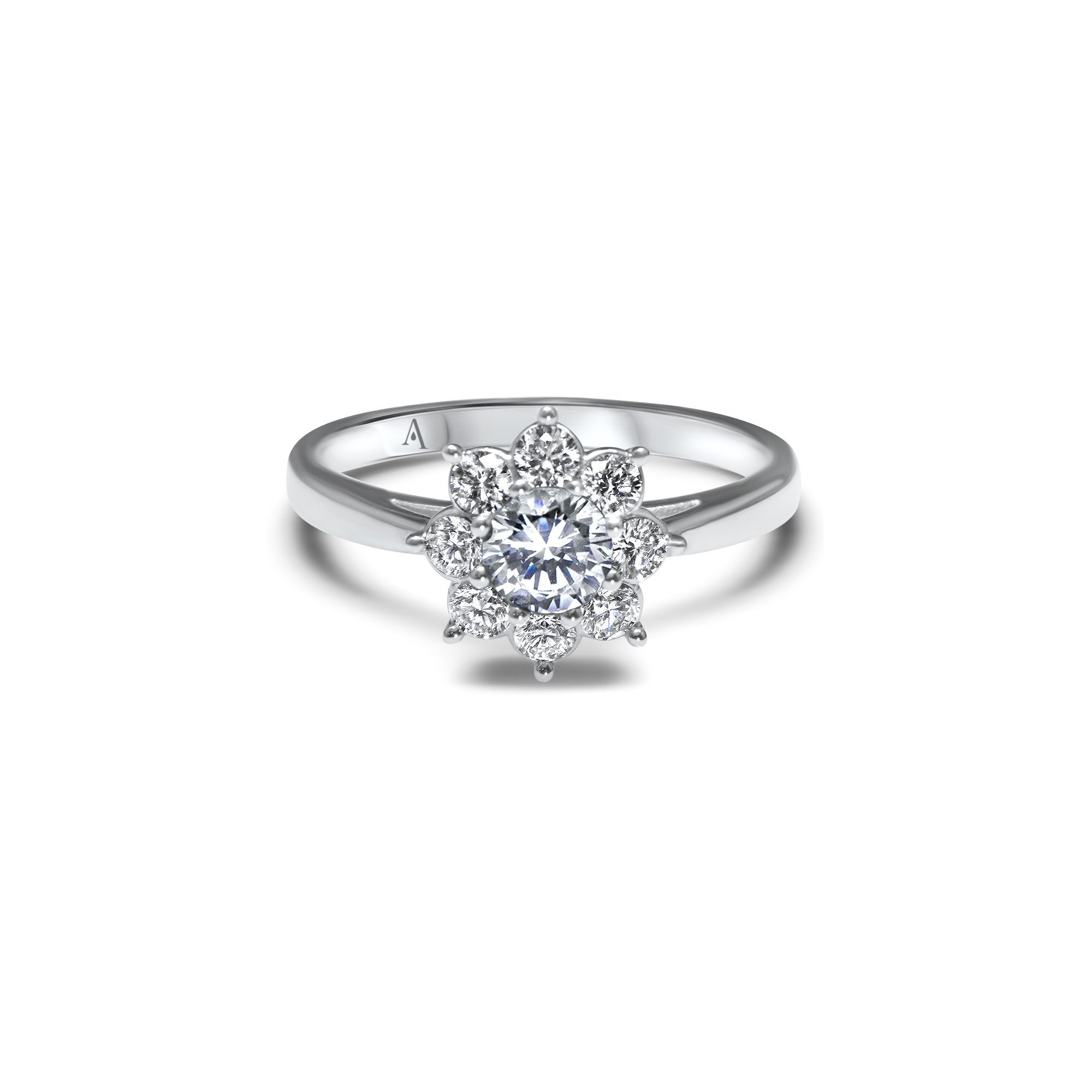 The Blooming Flower - 0.30 carat - or blanc 18k - AGUADEORO