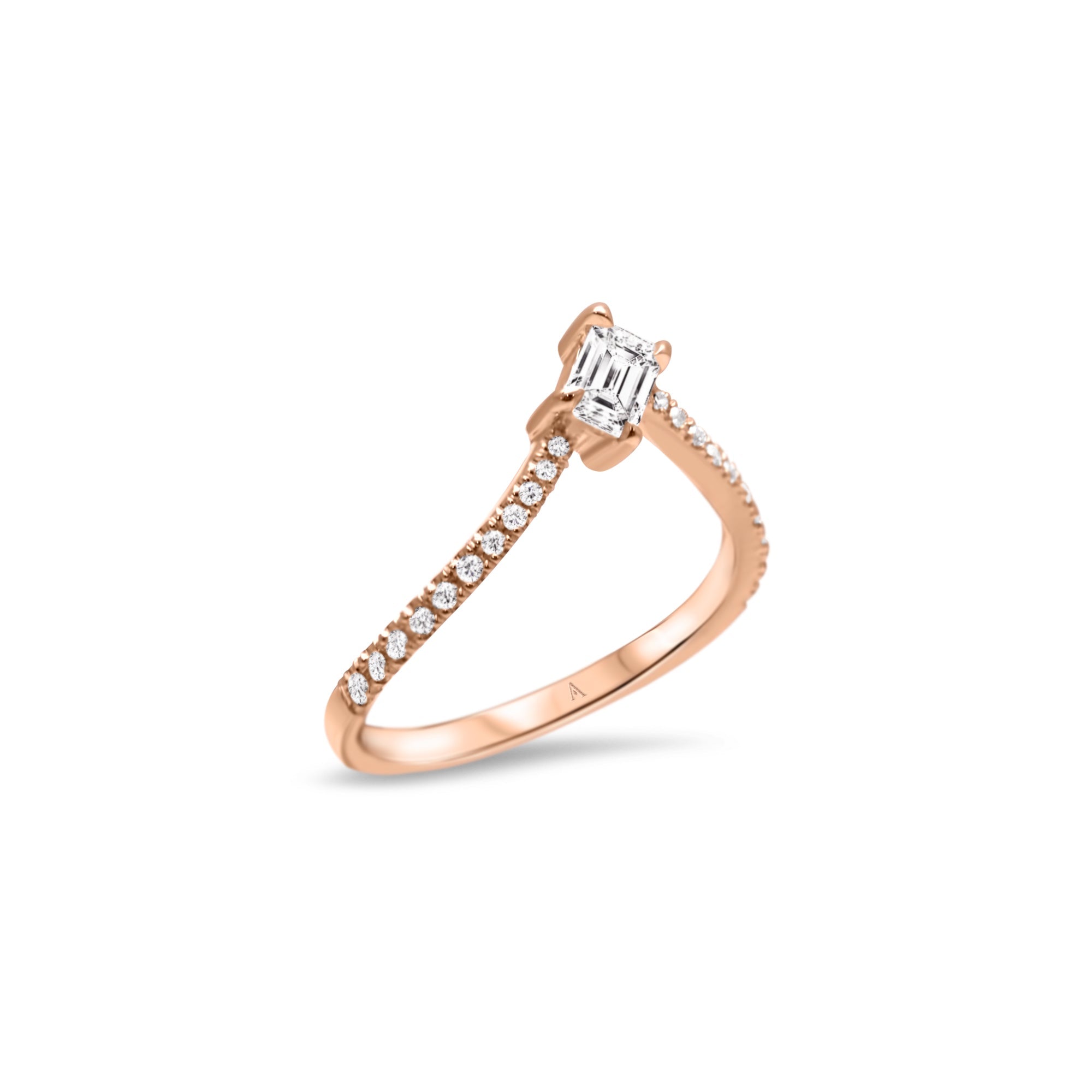 The Fancy Little Ice Skating Girl 0.30 carats - or rouge 18k – Solitaire en or 18k – vue de profil