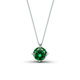 Collier Solitaire Emerald - or blanc 18k