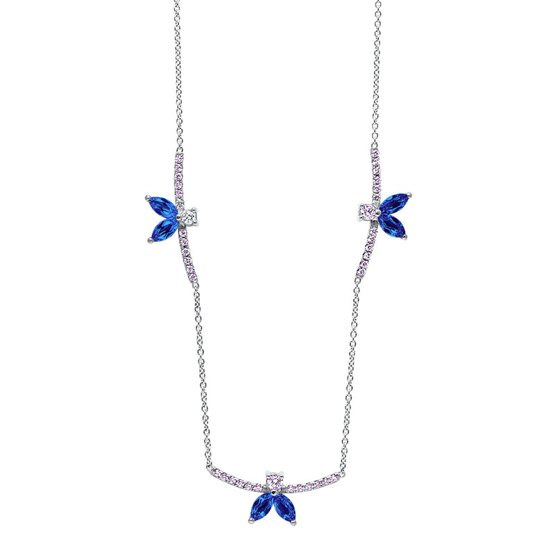 Necklace The Blue Ballet Dancers - White Gold 18k