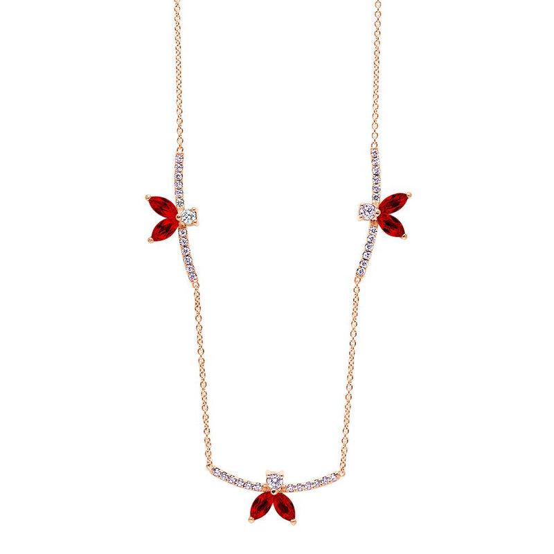 Necklace The Ruby Ballet Dancers - Red Gold 18k