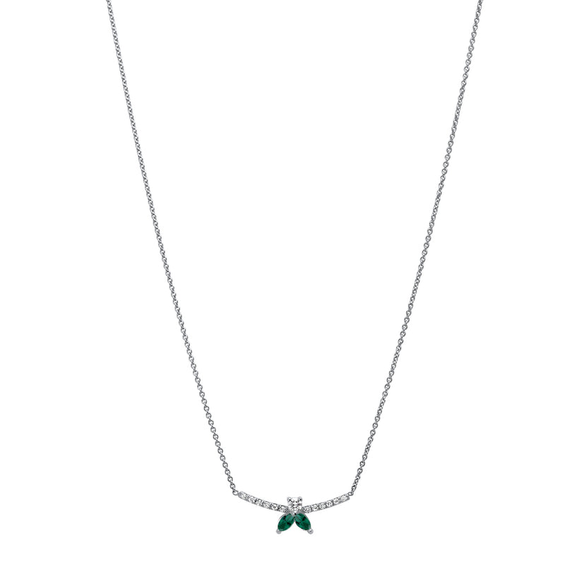 Necklace The Little Bee M Emerald - White Gold 18k