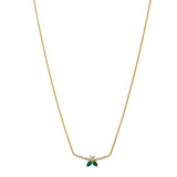 Halskette The Little Bee M Emerald - Gelbgold 18 K