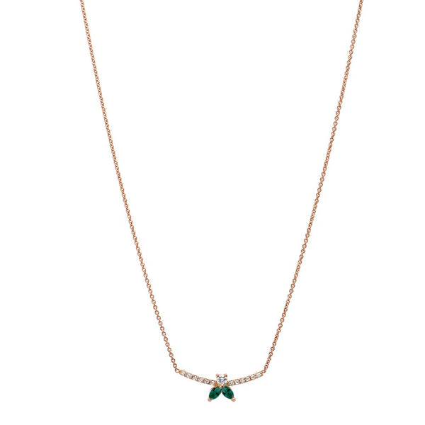 Necklace The Little Bee M Emerald - Red Gold 18k
