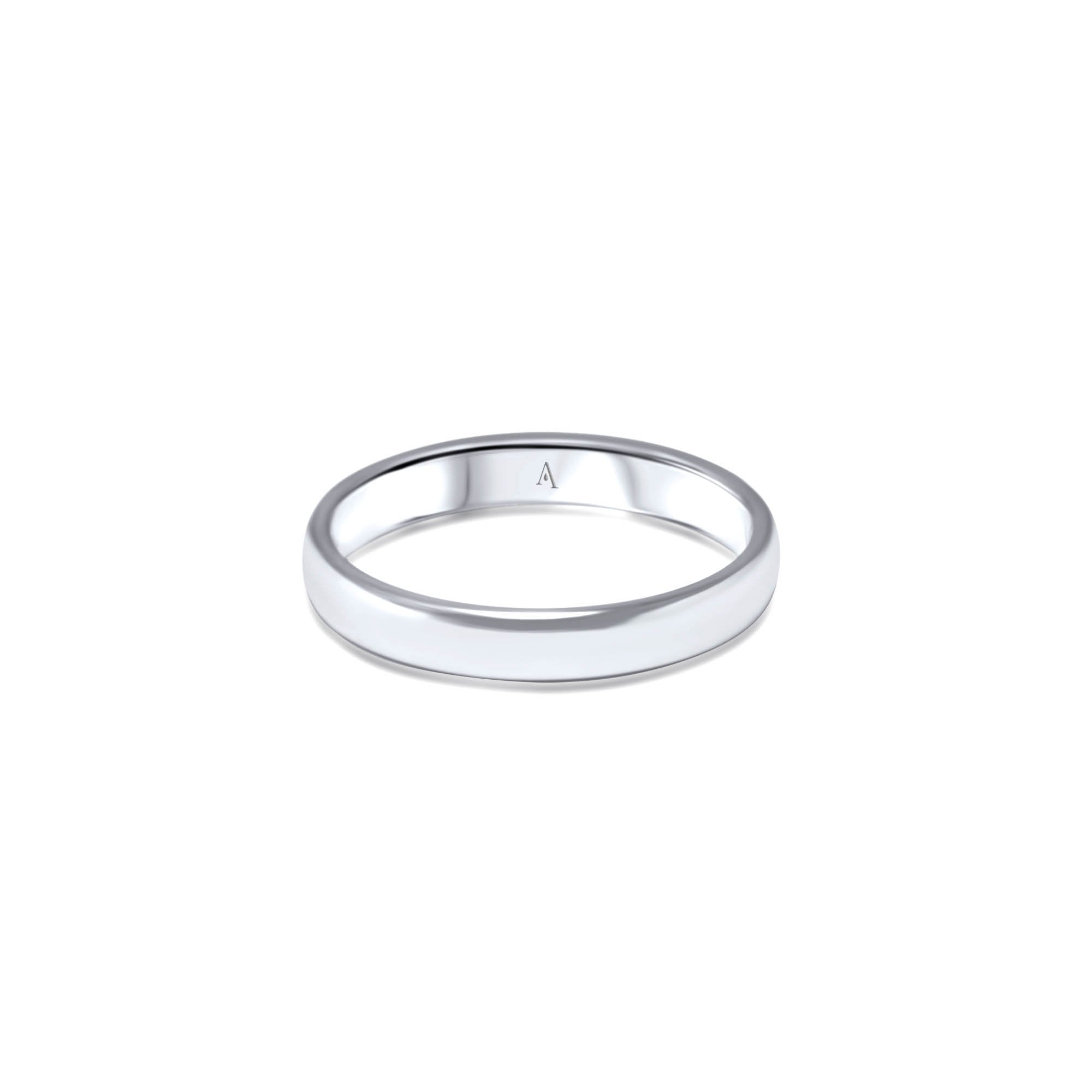 The Demycurvy 35 est une alliance AGUADEORO en or Fairtrade 18 carats ou en Platine 950. Le profil de cette alliance est demi-bombé. 