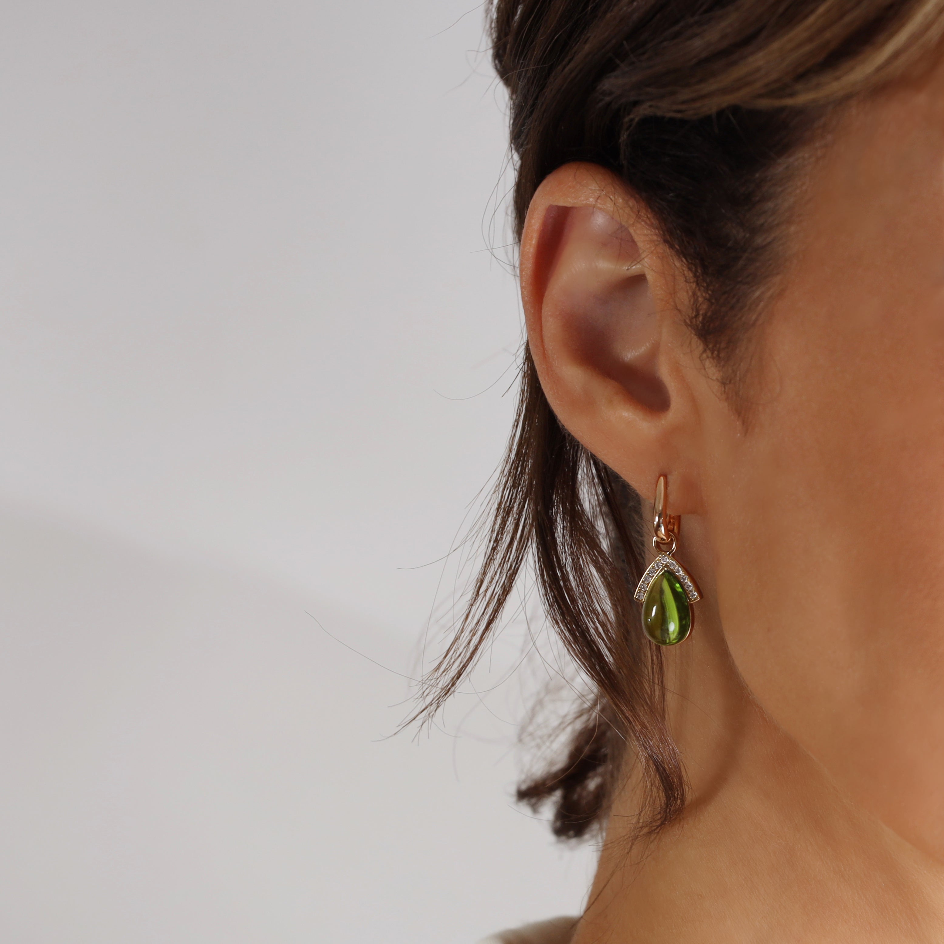 Boucles d'oreilles Olive A - or rouge 18k - AGUADEORO