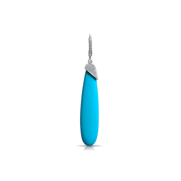 Ohrringe Turquoise Drop - Weissgold 18 K
