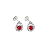 Boucles d'oreilles Waterdrops Ruby - or blanc 18k