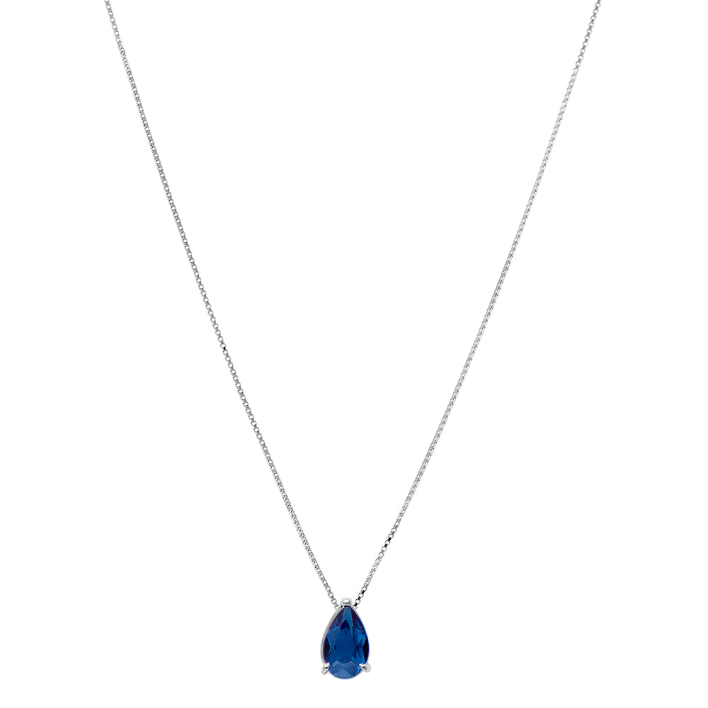 Collier avec une pierre 0.80ct en forme de poire . 