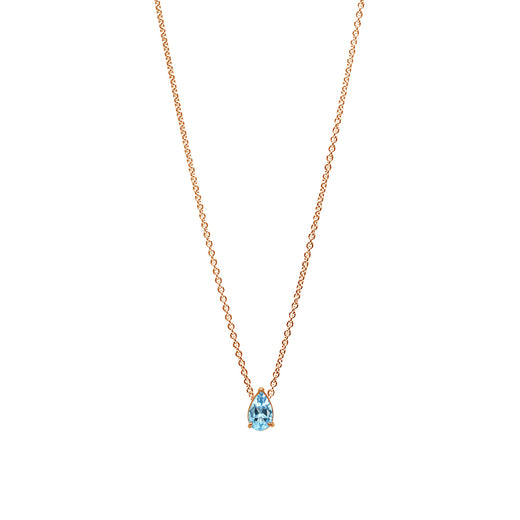 Collier The Little Tear of Joy Aquamarine 0.50ct - or rouge 18k – vue produit
