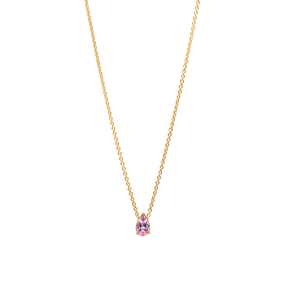 Collier The Little Tear of Joy Pink Sapphire 0.50ct - or jaune 18k - AGUADEORO