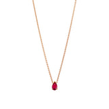 Necklace The Little Tear of Joy Ruby 0.50ct - Red Gold 18k 