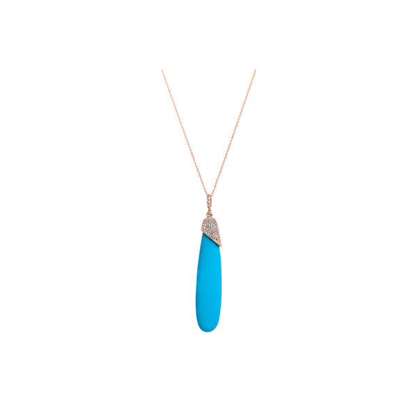 Necklace The Turquoise Drop - Yellow Gold 18k