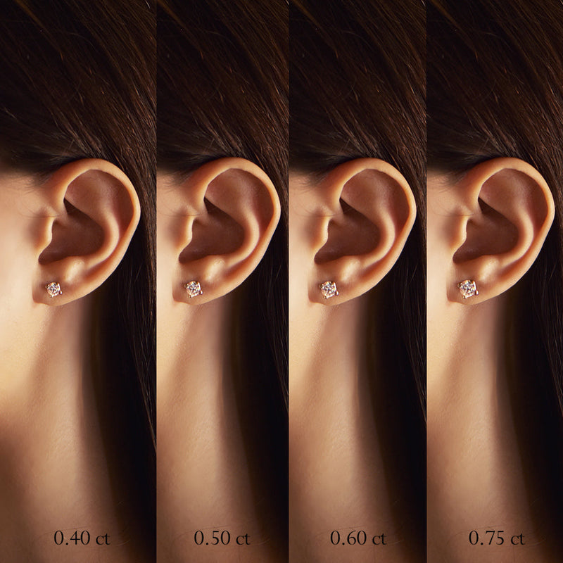 Boucles d'oreilles Clous 0.40-0.75 cts - or rouge 18k
