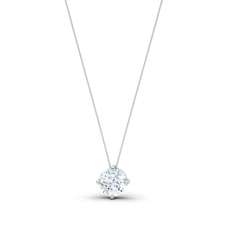 Collier Solitaire 0.15-0.90 carats - or blanc 18k
