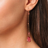 Boucles d'oreilles Océane Tourmaline - or rouge 18k