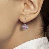 Boucles d'oreilles The Blooming Pink Flower 0.25 - or jaune 18k