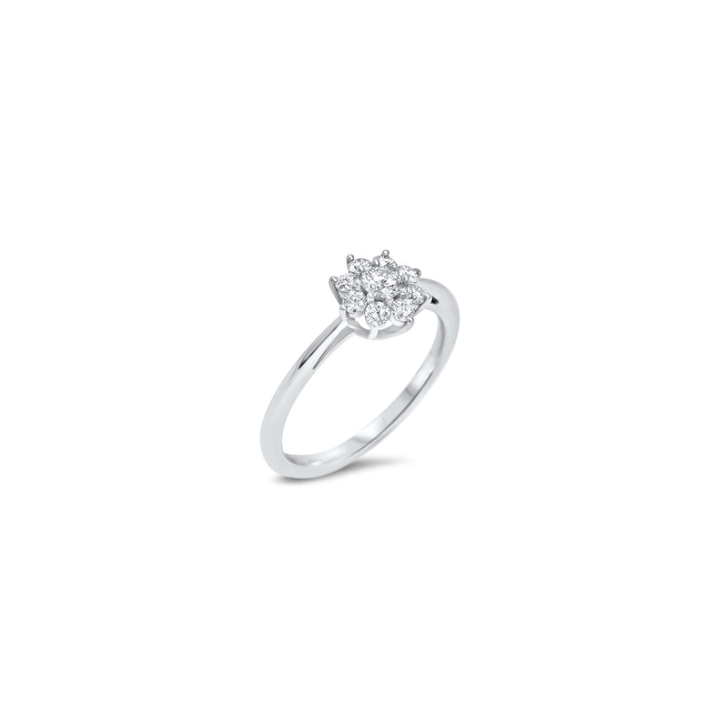The Little Blooming Flower 0.10 carats - or blanc 18k