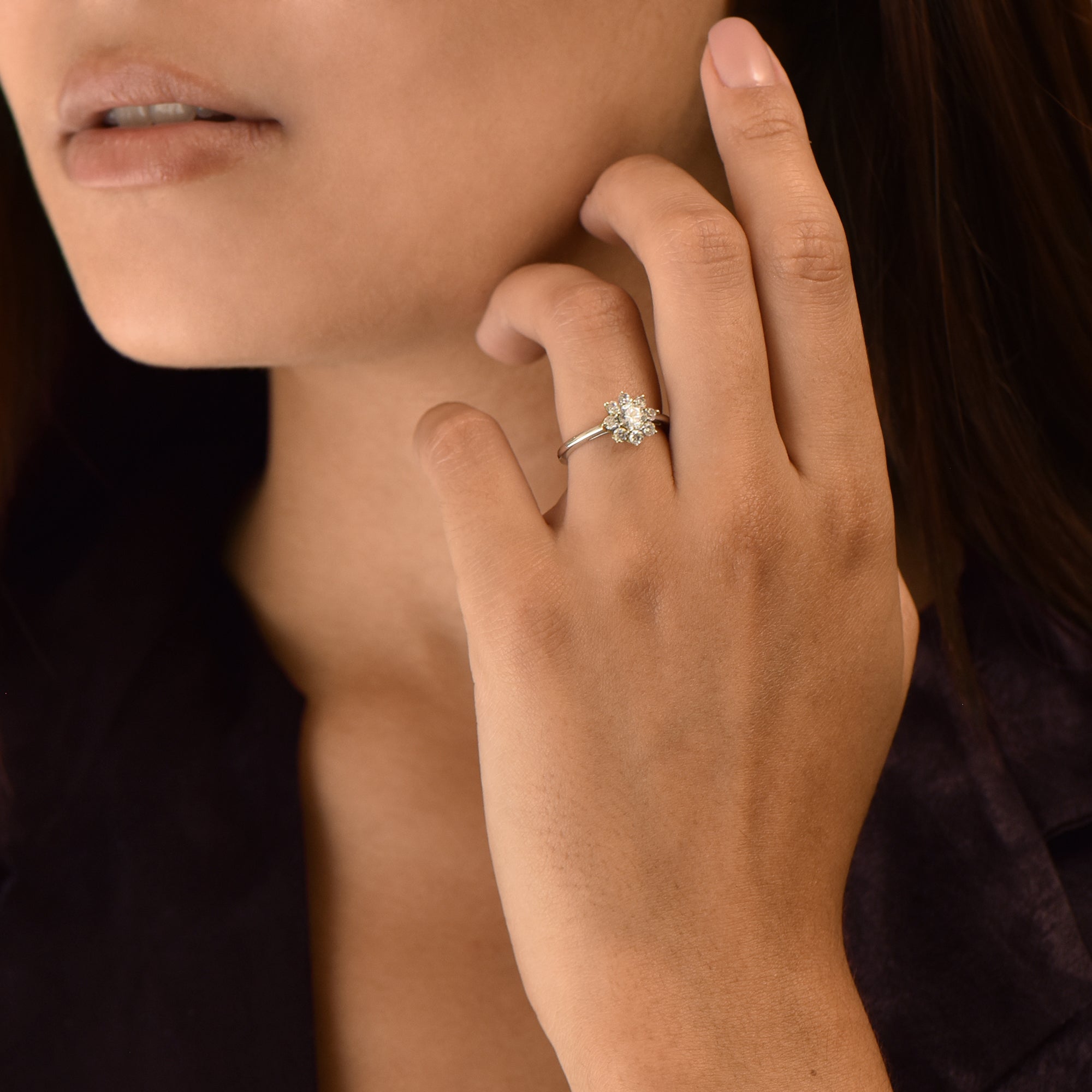The Blooming Flower - 0.30 carat - or blanc 18k - AGUADEORO