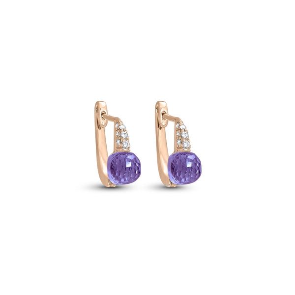 Earrings The Little Honeycomb Amethyst - Red Gold 18k