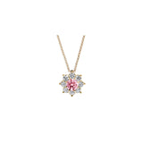 Collier The Blooming Pink Flower - or jaune 18k